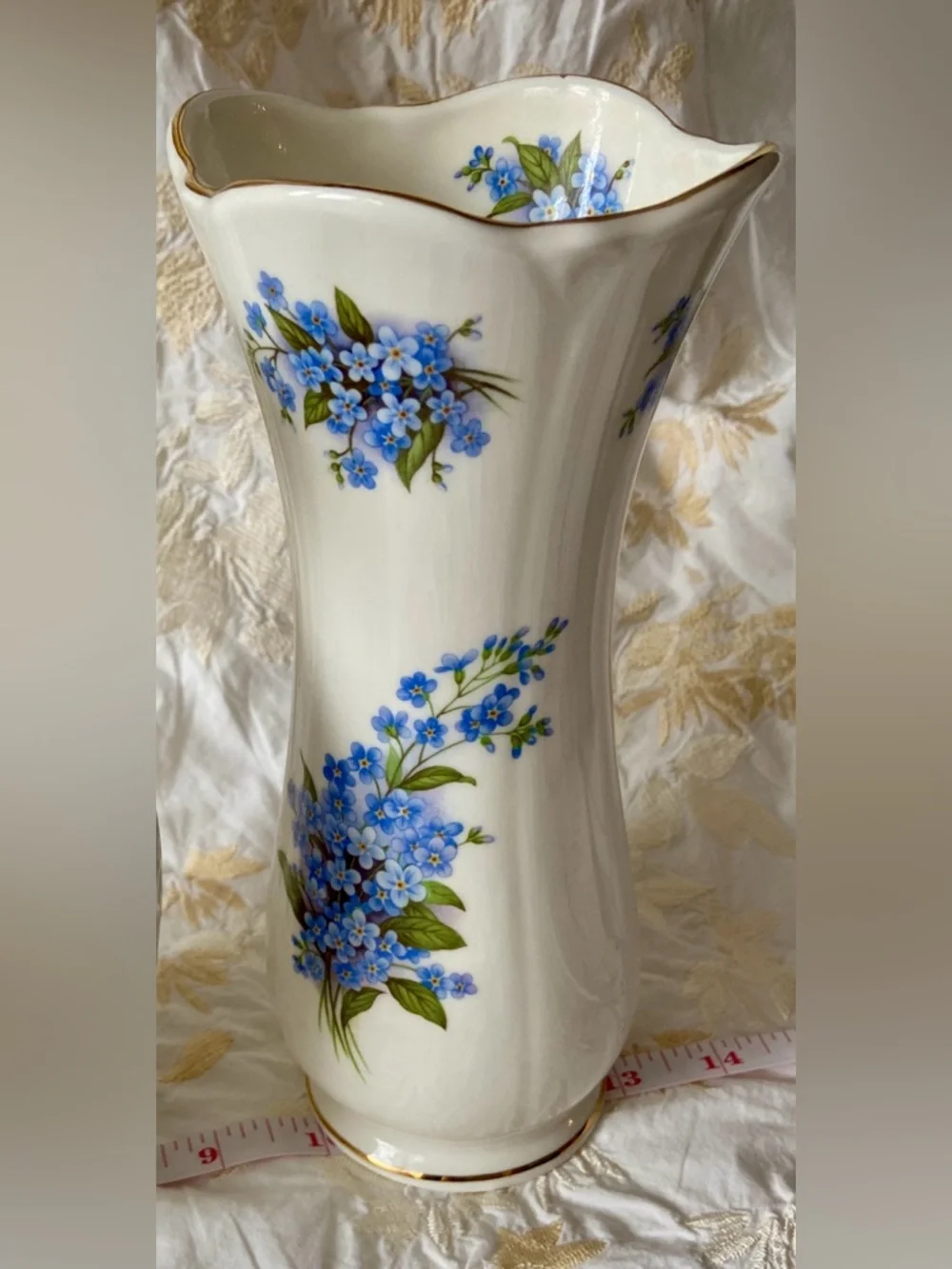 Sheltonian Vintage English Finest Porcelain, Adorned w/Tiny Blue Forget-Me-Knots